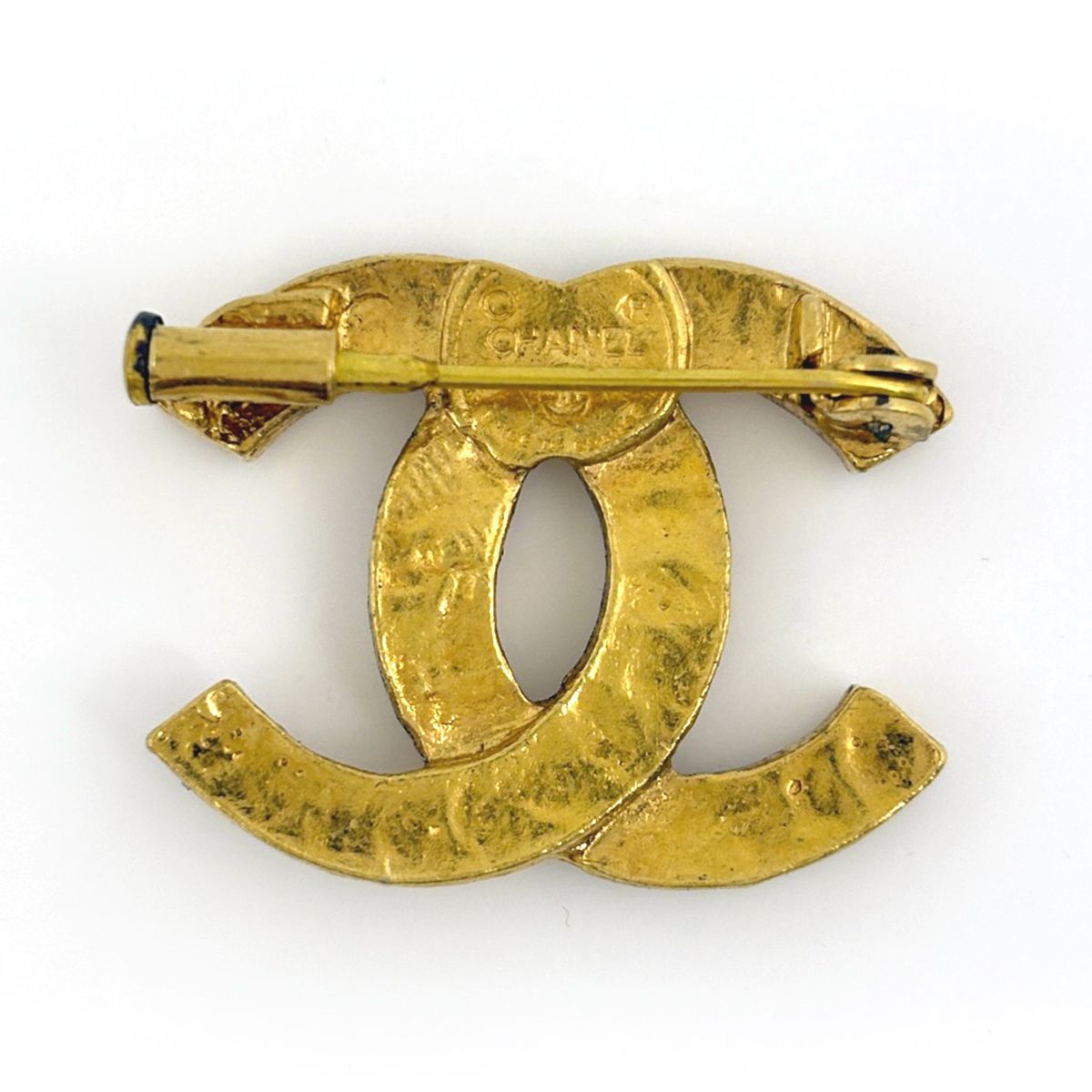 Chanel CC Logo Line Stone Brooch Gold Plated — view 2