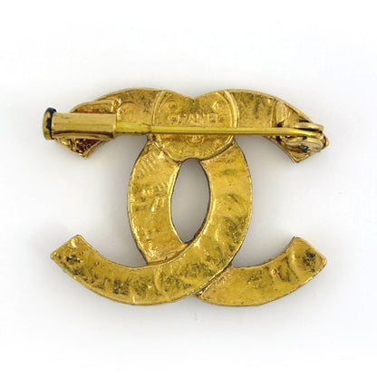 Chanel CC Logo Line Stone Brooch Gold Plated — view 2