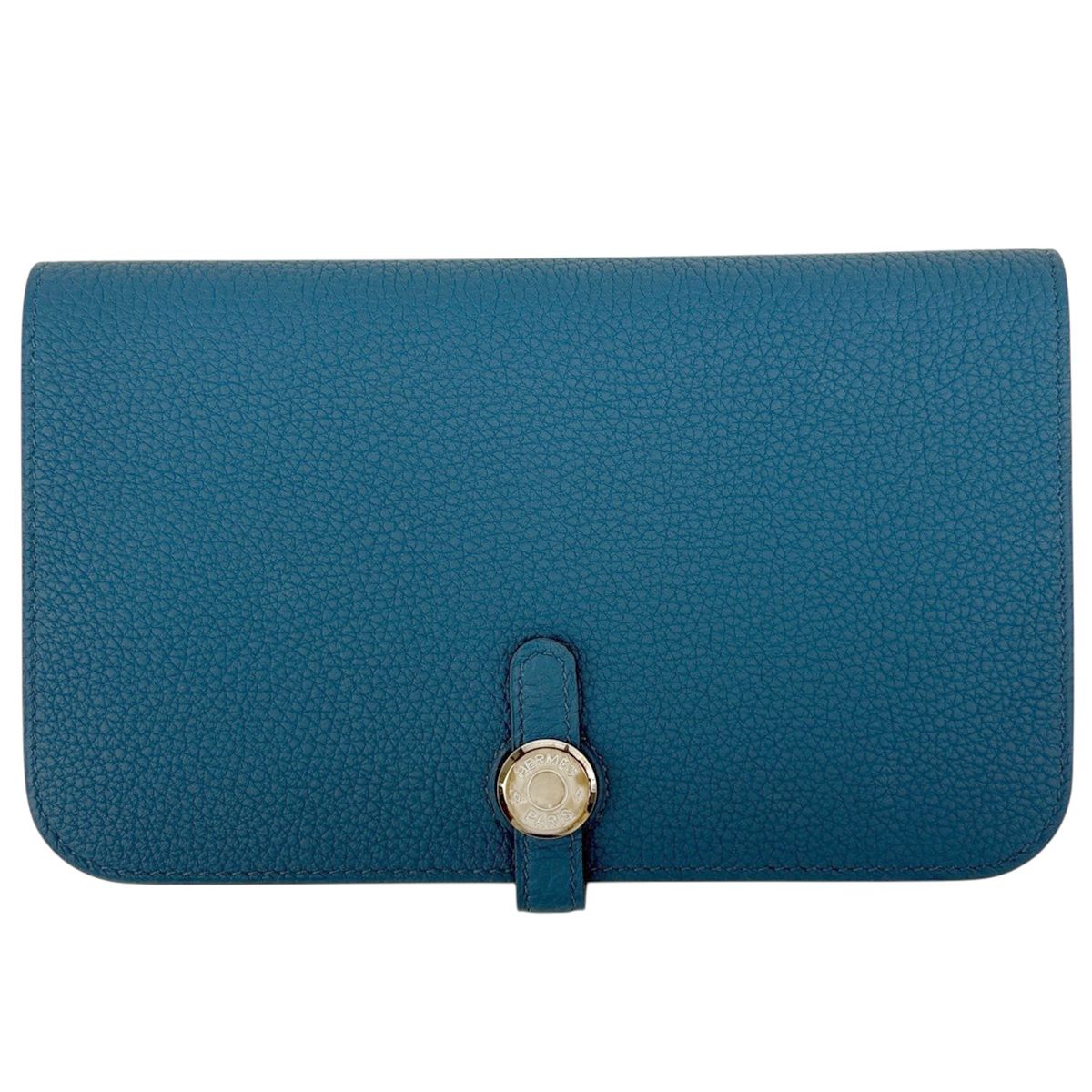 Hermes Dogon GM Bifold Wallet Taurillon Clemence Blue