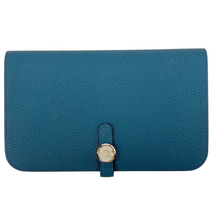 Hermes Dogon GM Bifold Wallet Taurillon Clemence Blue