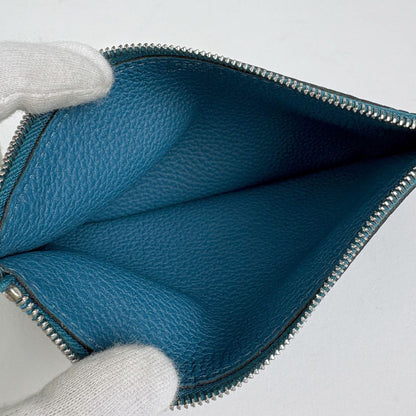 Hermes Dogon GM Bifold Wallet Taurillon Clemence Blue — view 7