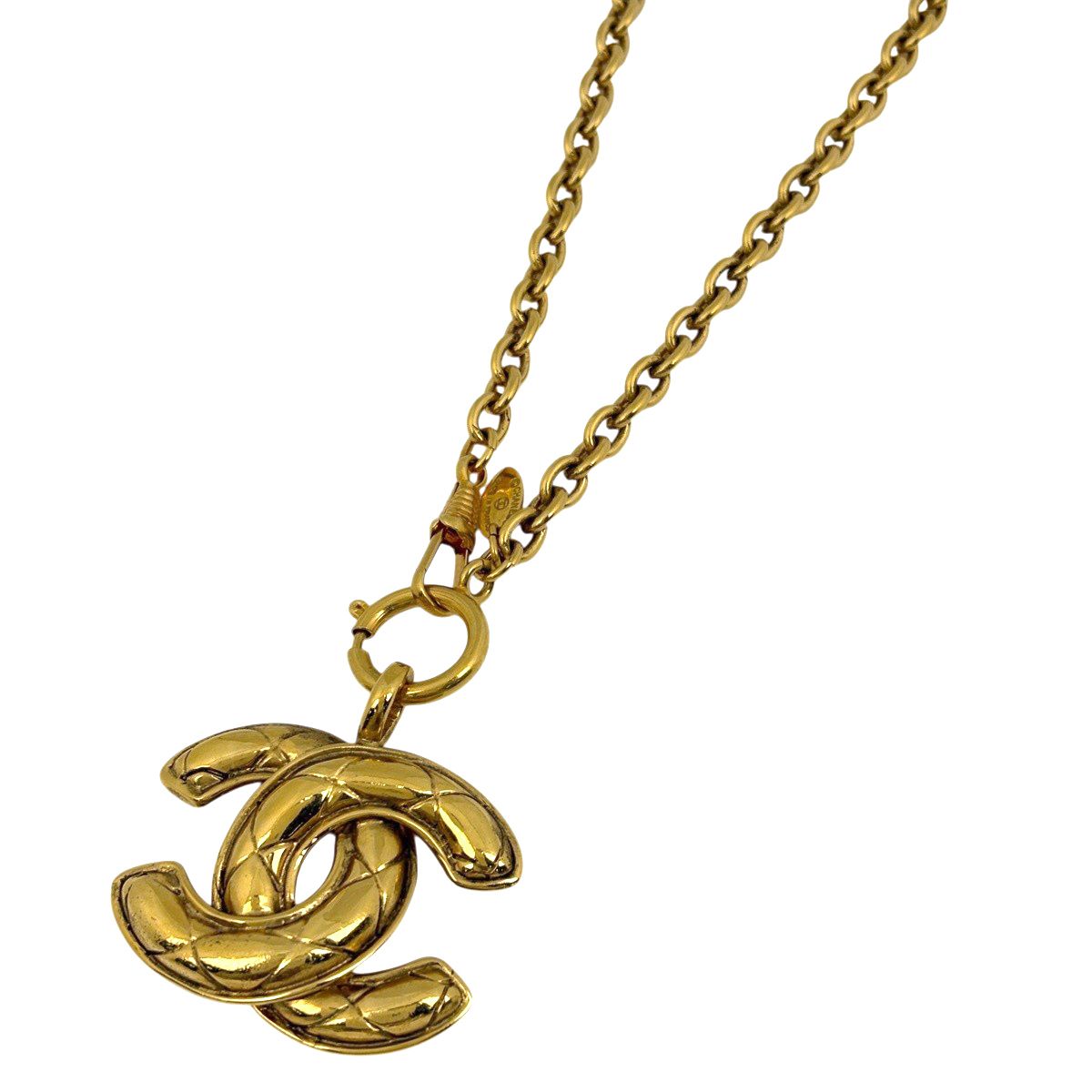 Chanel CC Logo Chain Necklace Gold Plated