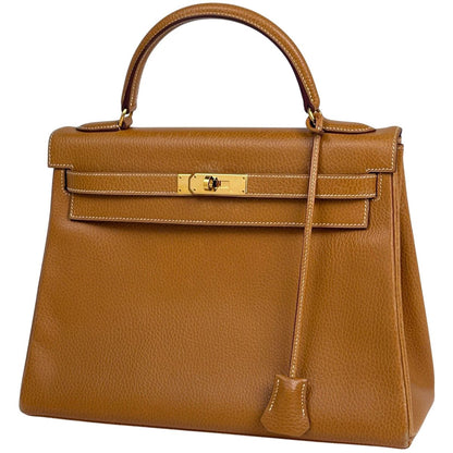 Hermes Kelly 32 Retourne 2-Way Shoulder Bag Ardennes Natural