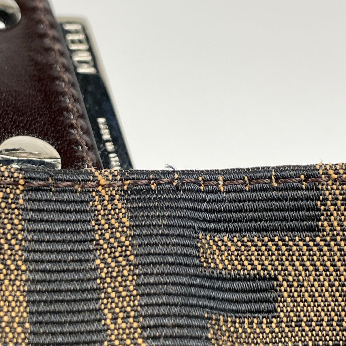 Fendi Zucca Pattern Mamma Baguette Shoulder Bag Canvas Brown — view 7