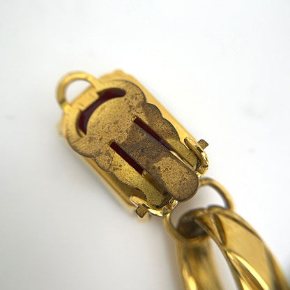 Chanel Color Stone Earrings Swing Gripoix Gold Plated Red Green — view 4
