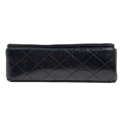 Chanel Mini Quilted Single Flap Chain CC Logo Shoulder Bag Leather Black — view 5
