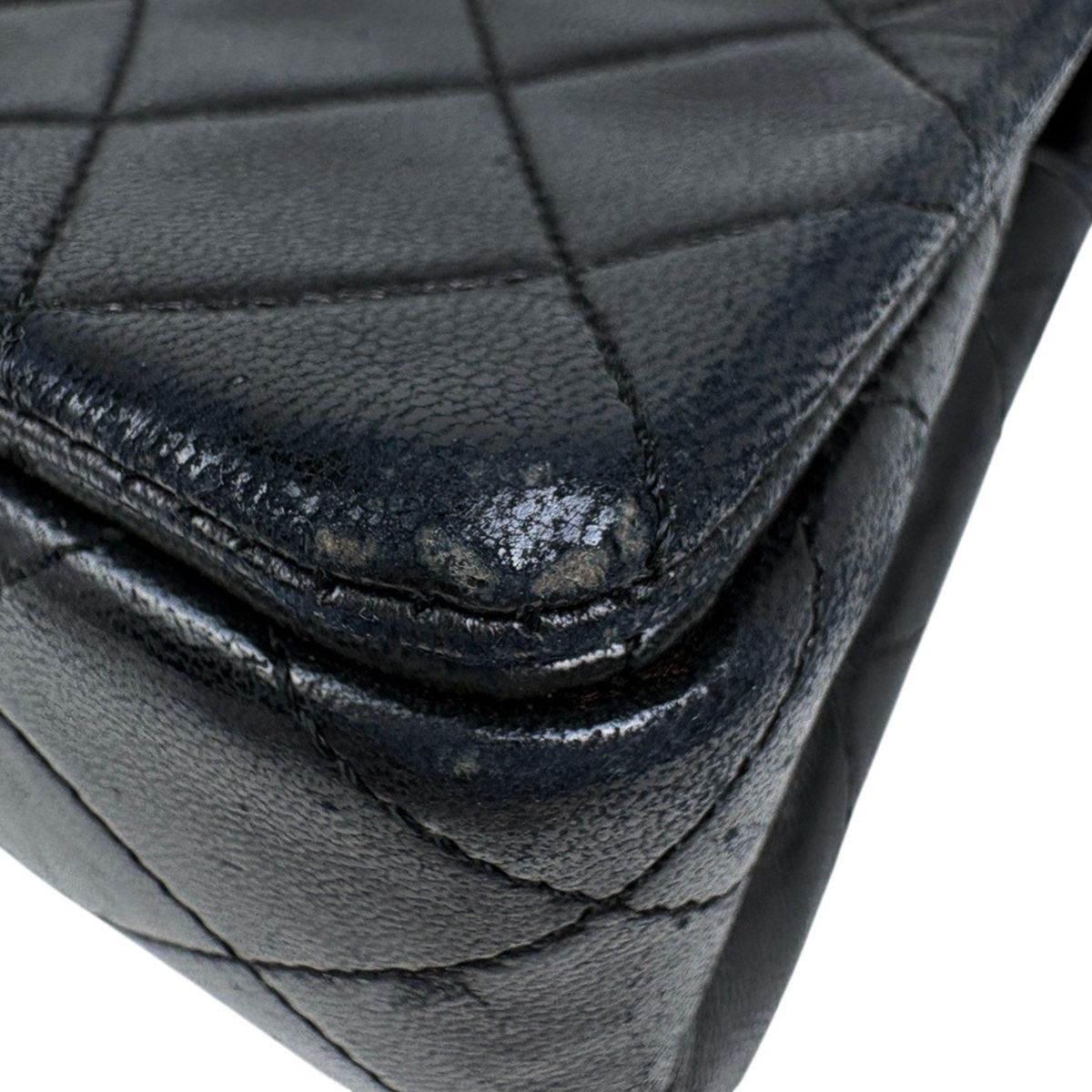 Chanel Mini Quilted Single Flap Chain CC Logo Shoulder Bag Leather Black — view 8
