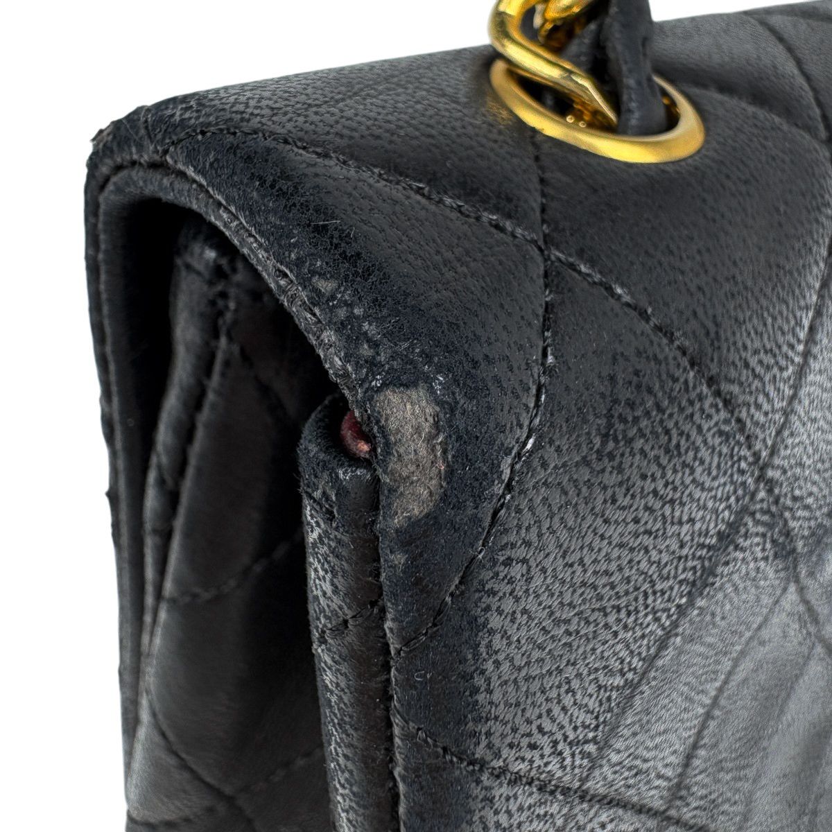 Chanel Mini Quilted Single Flap Chain CC Logo Shoulder Bag Leather Black — view 9