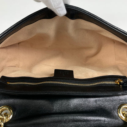Gucci GG Marmont Quilted Small Shoulder Bag Pattern Canvas Beige Black — view 6