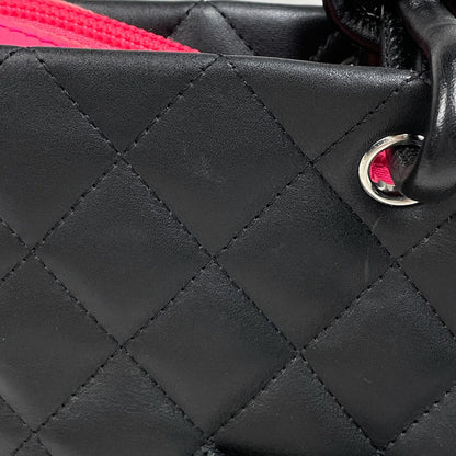 Chanel Cambon Line Tote CC Logo Handbag Leather Black — view 4