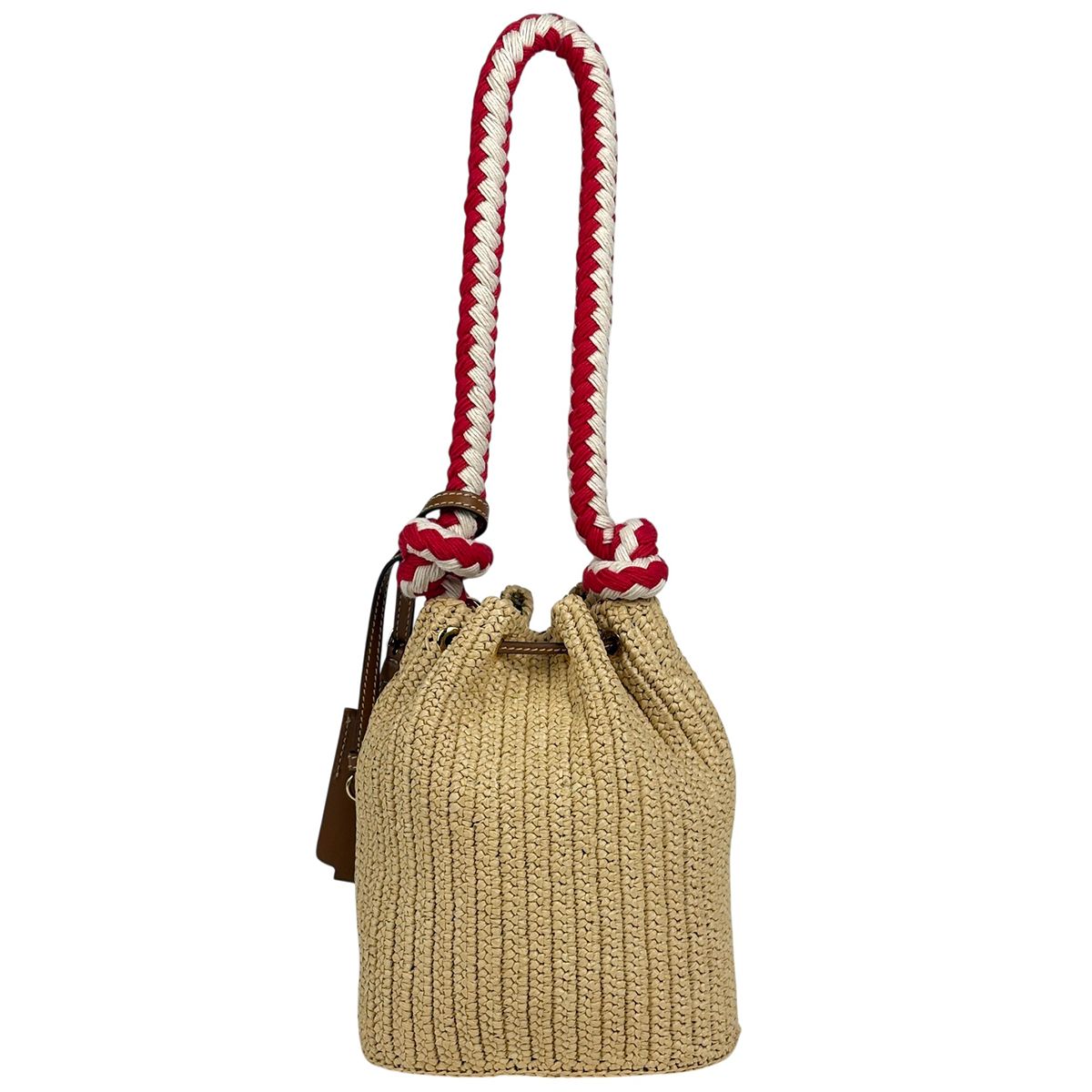 Prada Crochet Rope 2-Way Shoulder Bag Raffia Natural — view 3