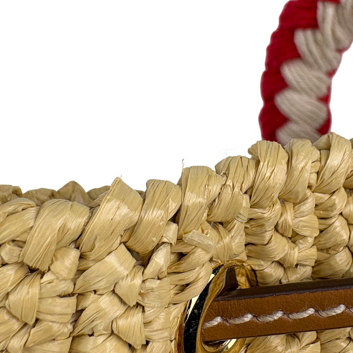 Prada Crochet Rope 2-Way Shoulder Bag Raffia Natural — view 9