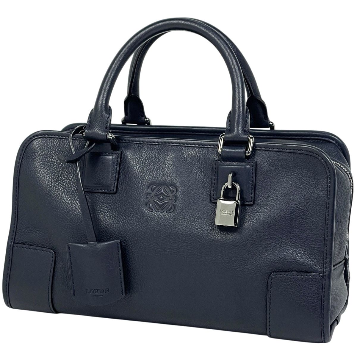 Loewe Amazona 28 Anagram Handbag Leather Navy