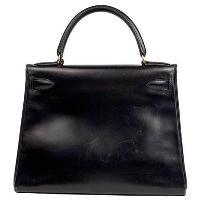 Hermes Kelly 28 Retourne 2-Way Shoulder Bag Box Calf Black — view 3
