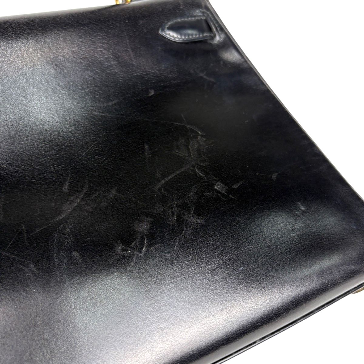Hermes Kelly 28 Retourne 2-Way Shoulder Bag Box Calf Black — view 7