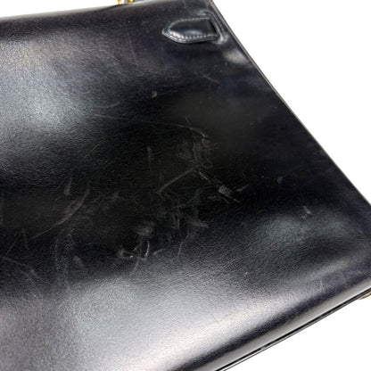 Hermes Kelly 28 Retourne 2-Way Shoulder Bag Box Calf Black — view 7