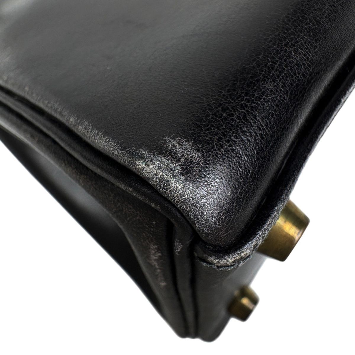 Hermes Kelly 28 Retourne 2-Way Shoulder Bag Box Calf Black — view 6