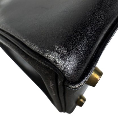 Hermes Kelly 28 Retourne 2-Way Shoulder Bag Box Calf Black — view 6