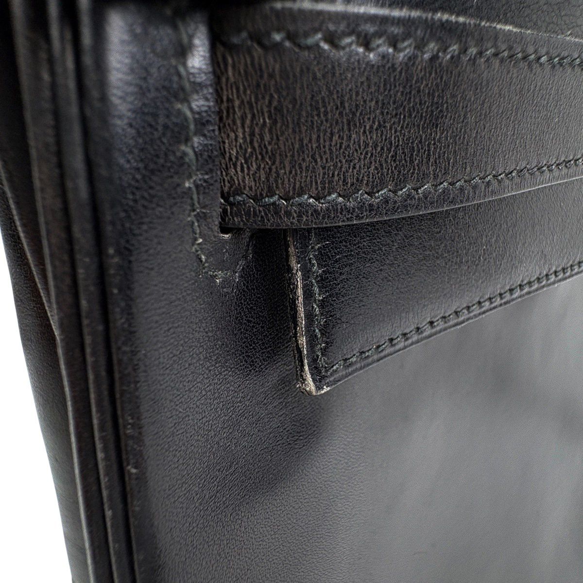 Hermes Kelly 28 Retourne 2-Way Shoulder Bag Box Calf Black — view 8