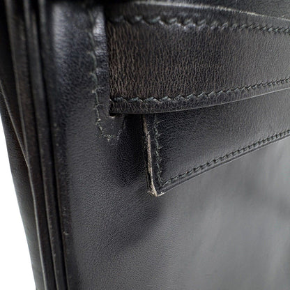 Hermes Kelly 28 Retourne 2-Way Shoulder Bag Box Calf Black — view 8