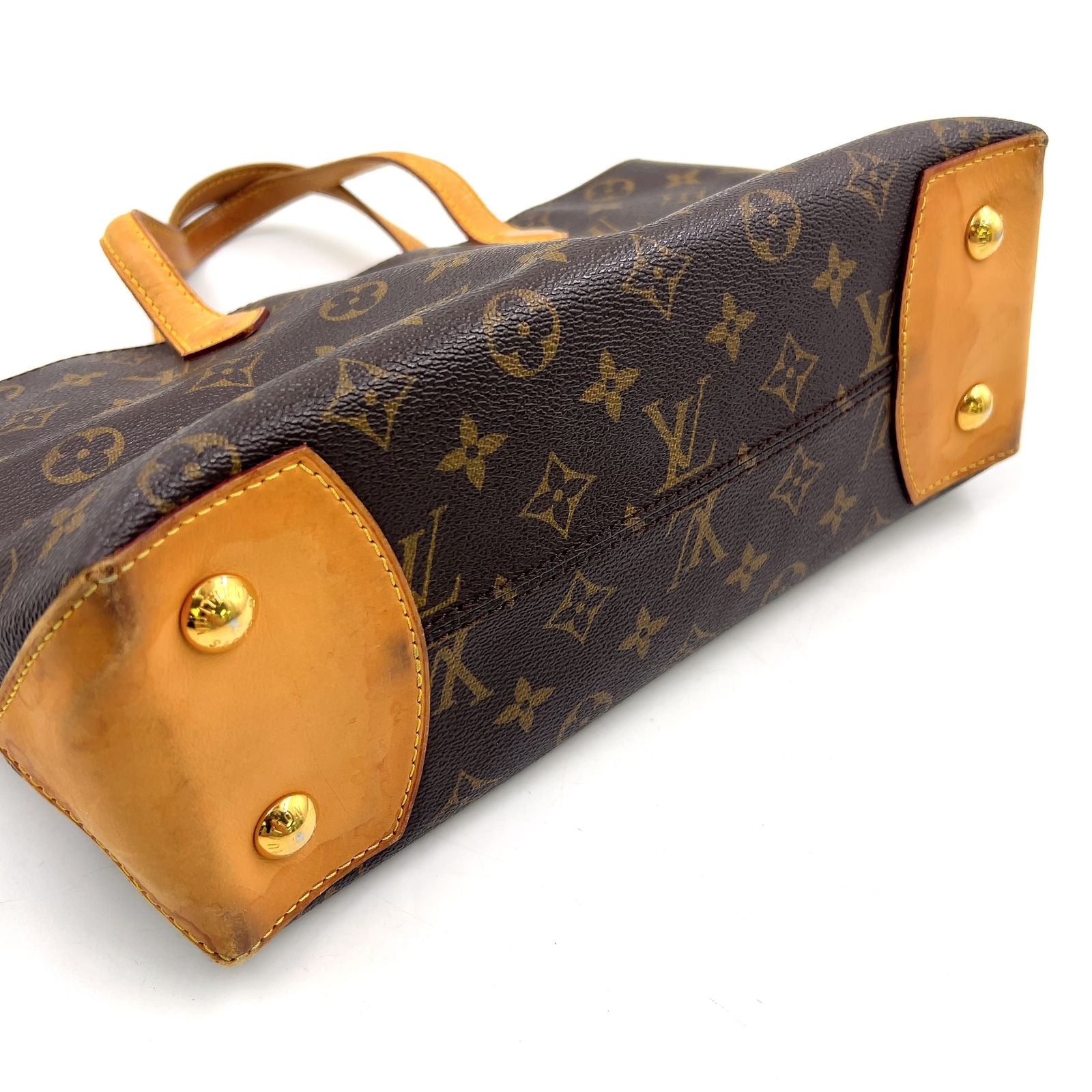 Louis Vuitton Wilshire PM Monogram Leather Brown Handbag Gold — view 8