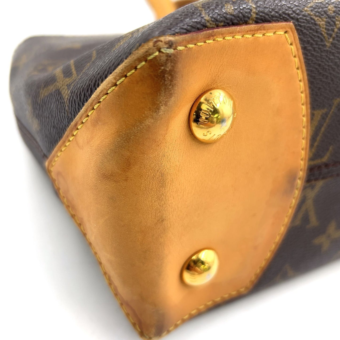 Louis Vuitton Wilshire PM Monogram Leather Brown Handbag Gold — view 9