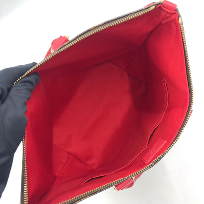 Louis Vuitton Tournelle PM Monogram Cerise Leather Brown Red Handbag Gold — view 3