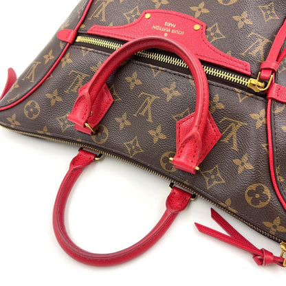 Louis Vuitton Tournelle PM Monogram Cerise Leather Brown Red Handbag Gold — view 6