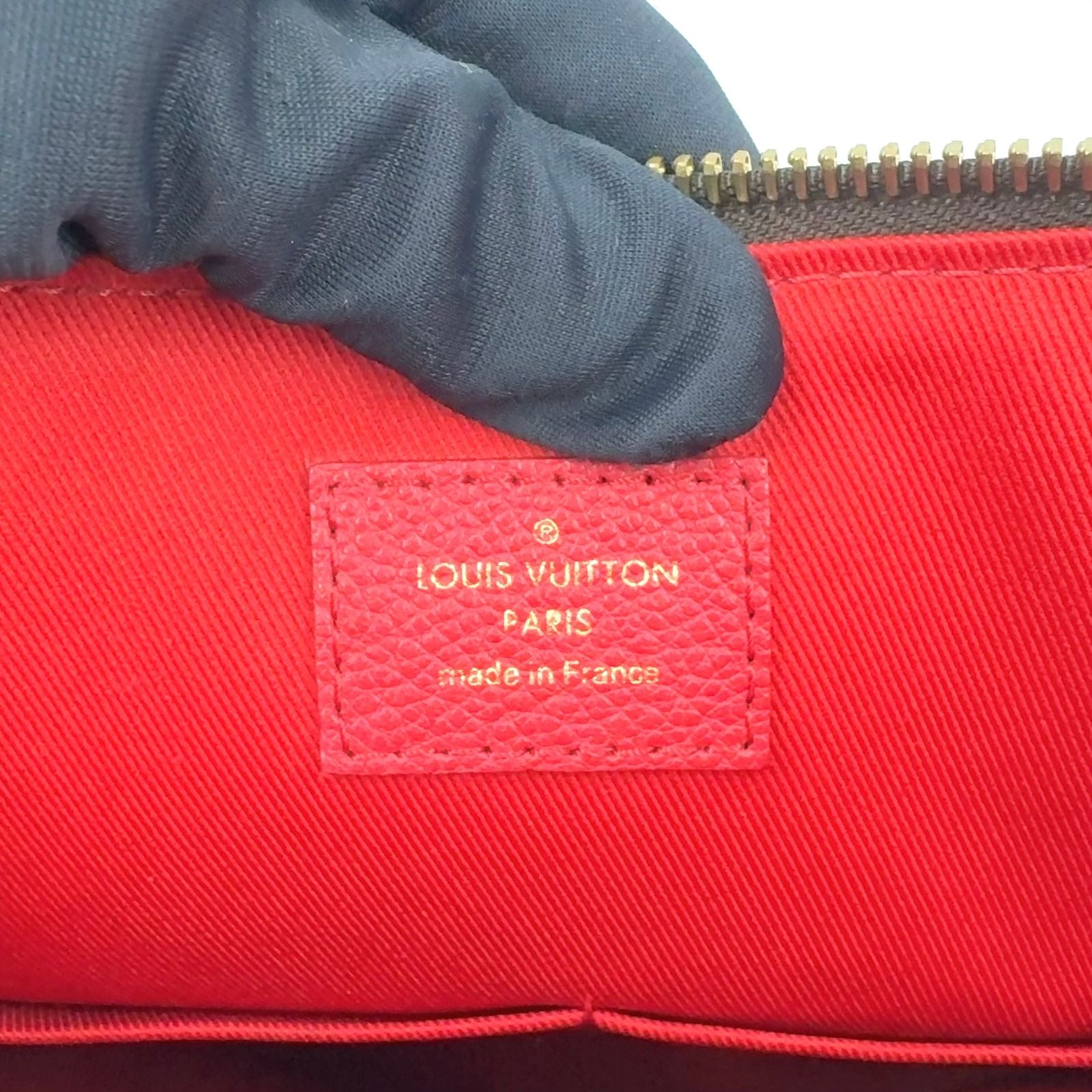 Louis Vuitton Tournelle PM Monogram Cerise Leather Brown Red Handbag Gold — view 4