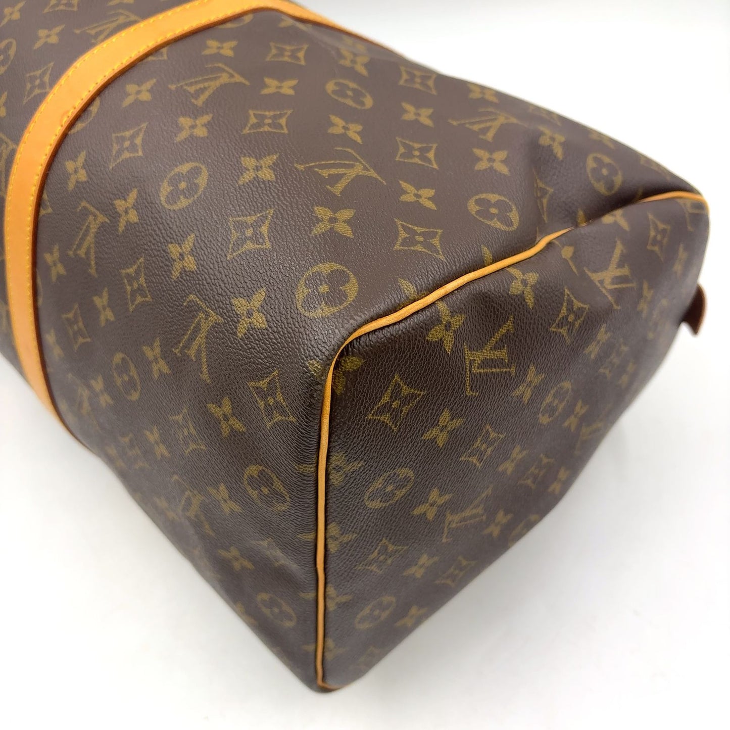 Louis Vuitton Keepall Bandouliere 50 Monogram Leather Brown Boston Bag Gold — view 7