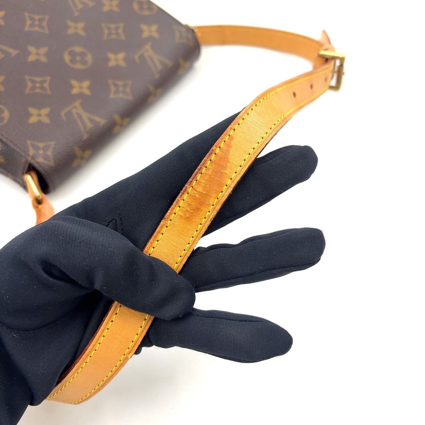 Louis Vuitton Musette Salsa Short Strap Monogram Leather Brown Shoulder Bag Gold — view 5