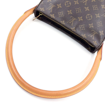 Louis Vuitton Looping MM Monogram Leather Brown Handbag Gold — view 5