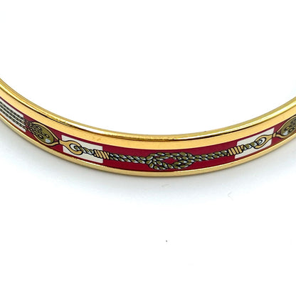 Hermes Enamel Gold Multicolor Bracelet Bangle — view 6