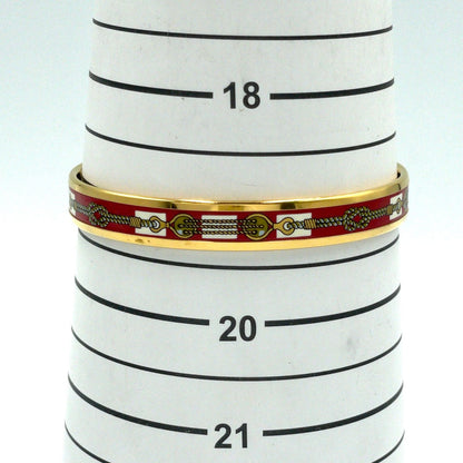 Hermes Enamel Gold Multicolor Bracelet Bangle — view 7