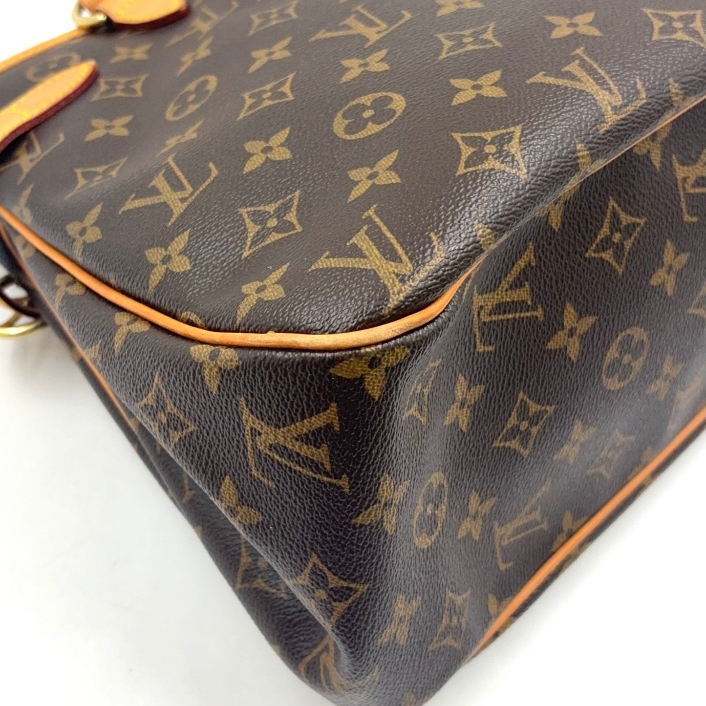 Louis Vuitton Batignolles Oriental Monogram Leather Brown Tote Gold — view 7