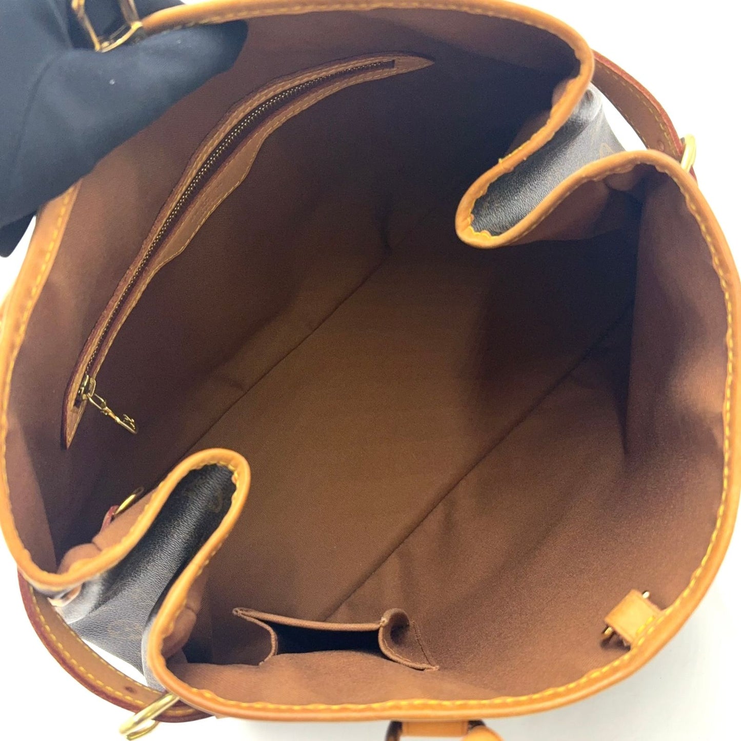 Louis Vuitton Batignolles Oriental Monogram Leather Brown Tote Gold — view 3