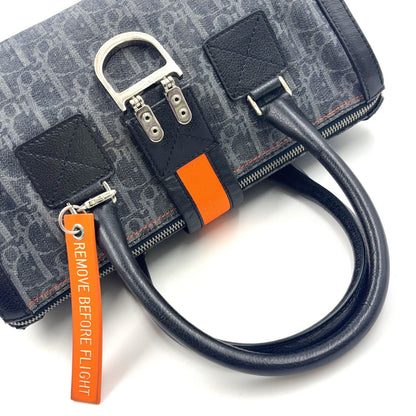 Dior Flight Line Trotter Leather Denim Gray Black Handbag Silver — view 5