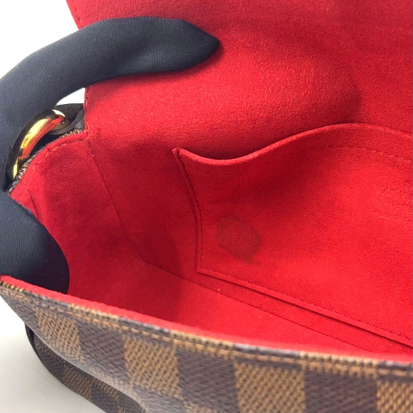 Louis Vuitton Ravello PM Damier Ebene Leather Brown Shoulder Bag Gold — view 8