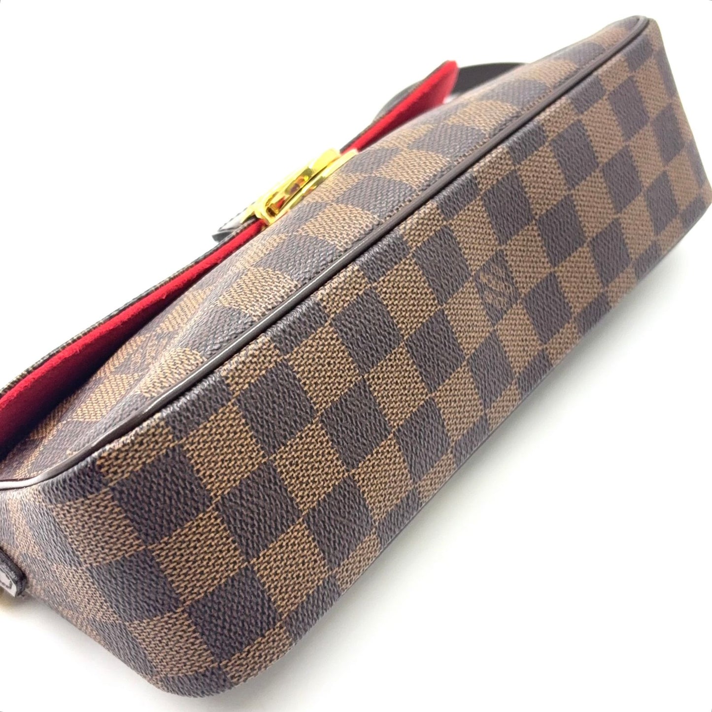 Louis Vuitton Ravello PM Damier Ebene Leather Brown Shoulder Bag Gold — view 6