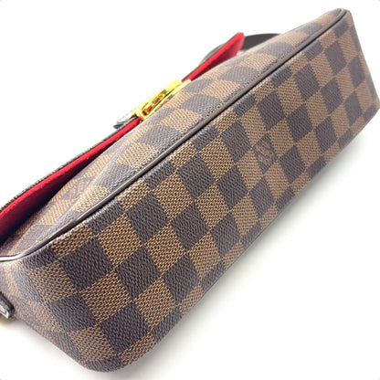 Louis Vuitton Ravello PM Damier Ebene Leather Brown Shoulder Bag Gold — view 6