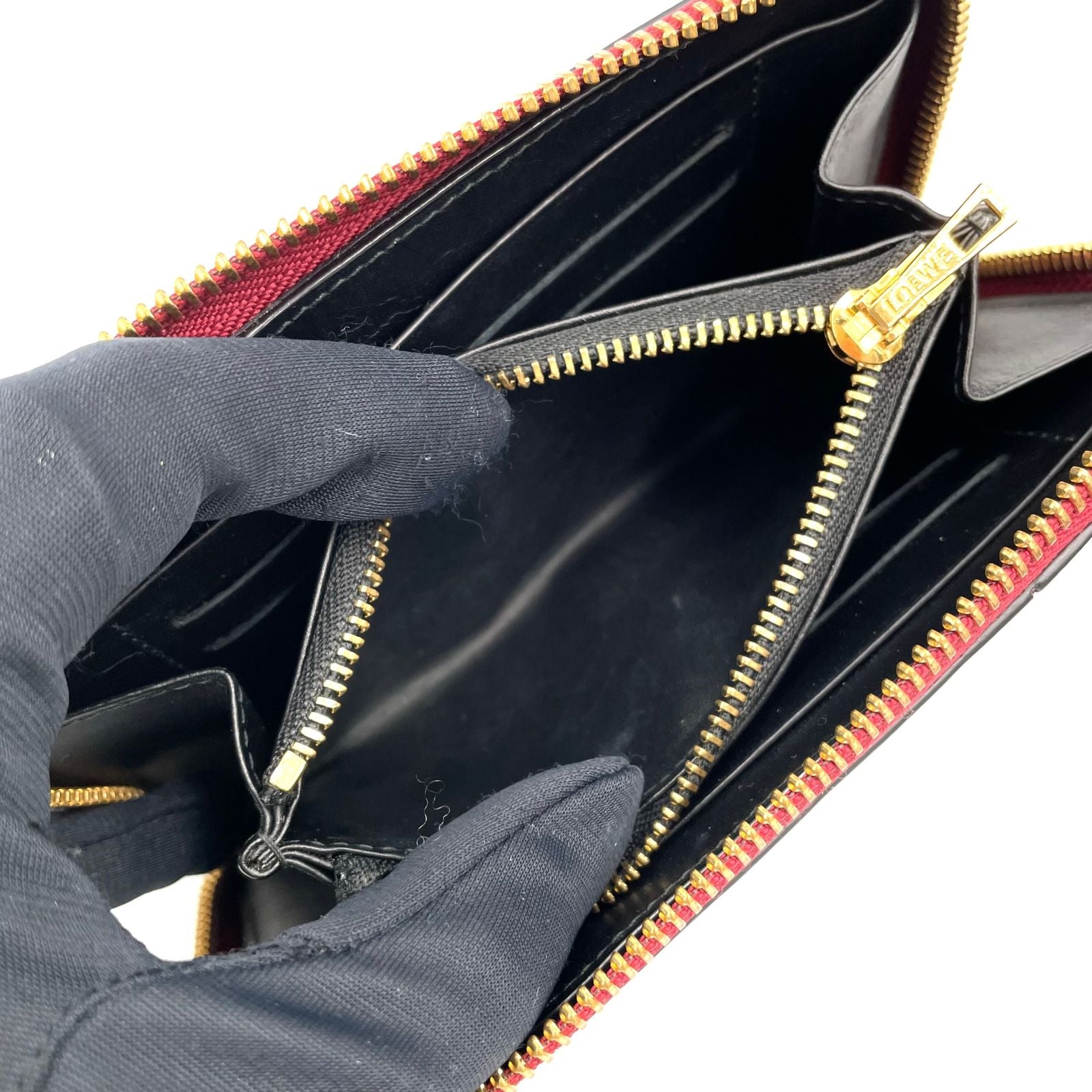 Loewe Puzzle Midi Amzip Leather Multicolor Wallet Gold — view 6
