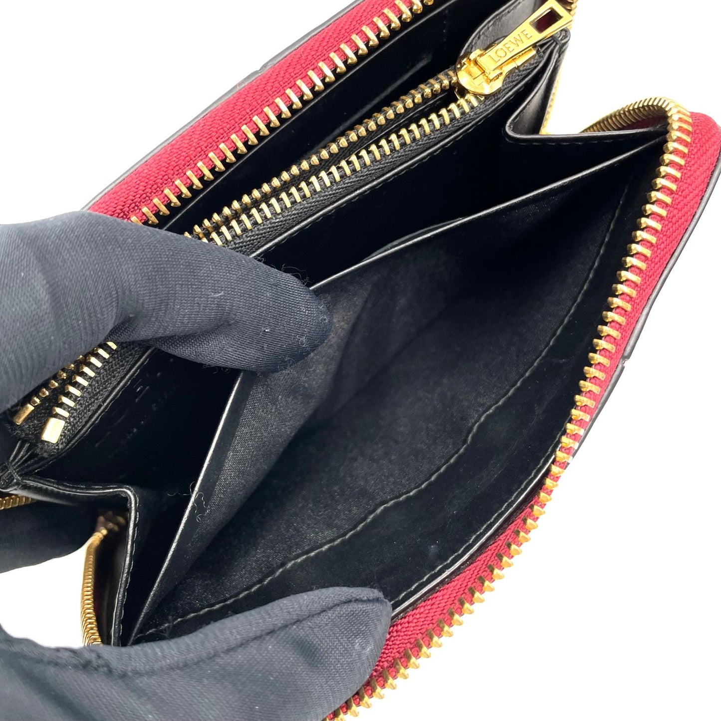 Loewe Puzzle Midi Amzip Leather Multicolor Wallet Gold — view 8