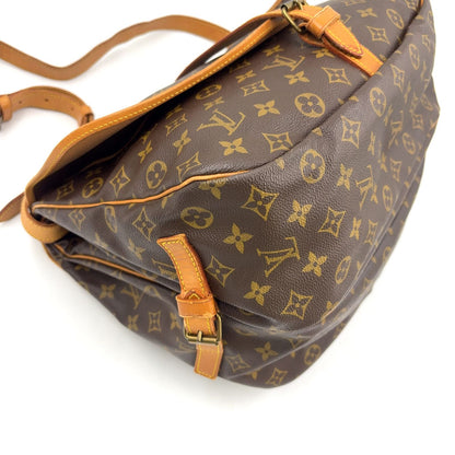 Louis Vuitton Saumur 35 Monogram Leather Brown Shoulder Bag Gold — view 8