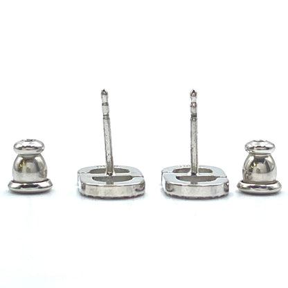 Dior CD Stud Metal Color Stone Clear Silver Earrings — view 7
