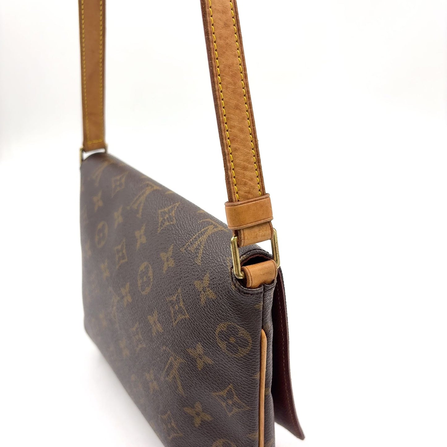 Louis Vuitton Musette Tango Short Strap Monogram Leather Brown Shoulder Bag Gold — view 7