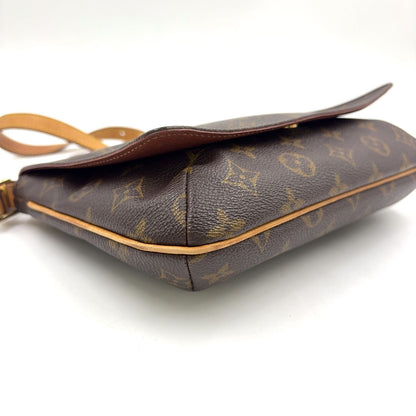 Louis Vuitton Musette Tango Short Strap Monogram Leather Brown Shoulder Bag Gold — view 8