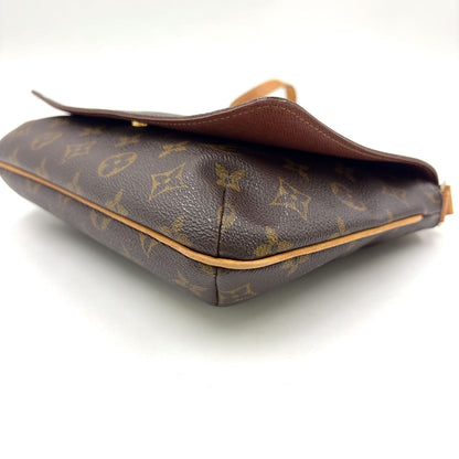 Louis Vuitton Musette Tango Short Strap Monogram Leather Brown Shoulder Bag Gold — view 9