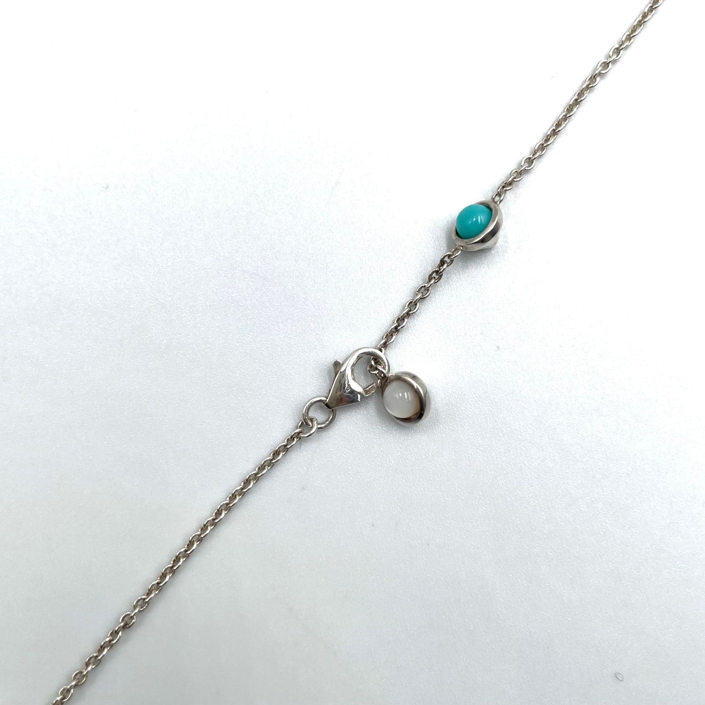 Gucci Double Mother of Pearl Resin Silver Turquoise Blue White Necklace — view 7