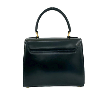 Celine Vintage Logo Turnlock Calf Leather 2-Way Shoulder Bag Black — view 3
