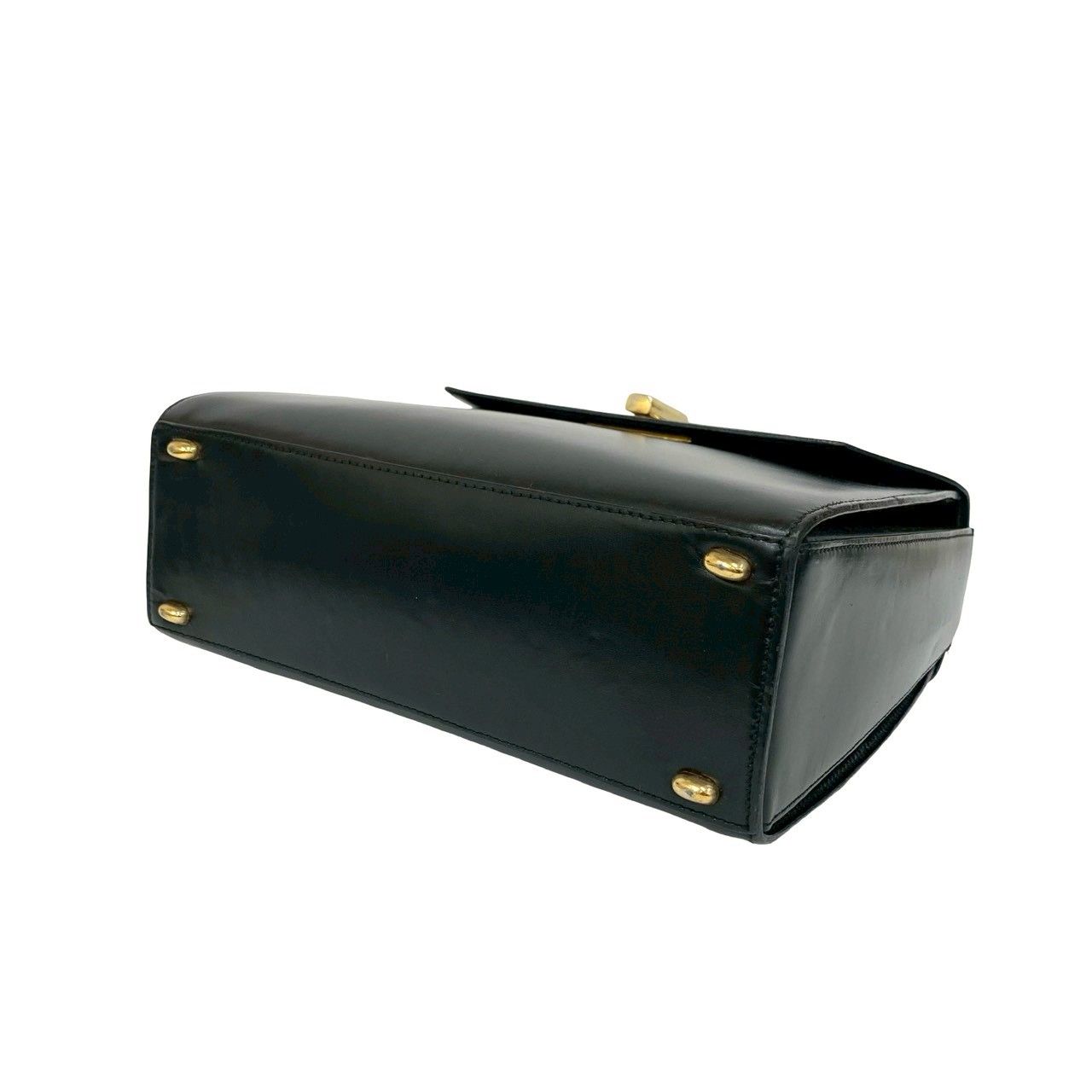 Celine Vintage Logo Turnlock Calf Leather 2-Way Shoulder Bag Black — view 8